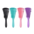 thumbnail image 3 of Cepillo desenredante para cabello rizado con peine masajeador del cuero cabelludo, diseño flexible de ocho garras para uso en cabello húmedo o seco., 3 of 4