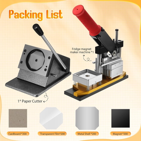 Fridge Magnet Maker Machine Kit, Refrigerator Sticker Making Machine 50x50mm DIY Photo Magnet Press Machine