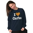 thumbnail image 4 of Love Heart Carbs Pizza Food Cute Women Crewneck Sweatshirt Brisco Brands M, 4 of 6