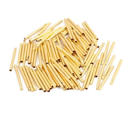 100pcs R125-4S 2.36mm Dia 30mm Length Metal Test Probe Needle Cover Gold