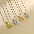 thumbnail image 1 of Collar con cadena de letras de hueso de serpiente de moda de nicho de estilo europeo y americano, colgante de letras de arena de acero de titanio para mujer, joyería, 1 of 4