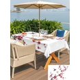 thumbnail image 5 of Outdoor Tablecloth with Umbrella Hole for Patio/Picnic/Party/Camping, Red Cherry Branches Waterproof Table Cloth Rectangle Table Cover Washable, Spring Floral Botanical Birds Country (60"x 84"), 5 of 8