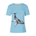 thumbnail image 4 of Tnhcen T-Shirt de Base à Manches Courtes d'Été à Col Rond pour Femme avec Imprimé d'Animaux Marins / Extensible, Respirant, Grande Taille (P-3TG) / Décontracté, Plage, Usage Quotidien, 4 of 4