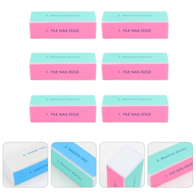 WEUVEB 6Pcs Nail Buffer Block for Manicure Tools Professional Use Ridge Cleaning and Polishing