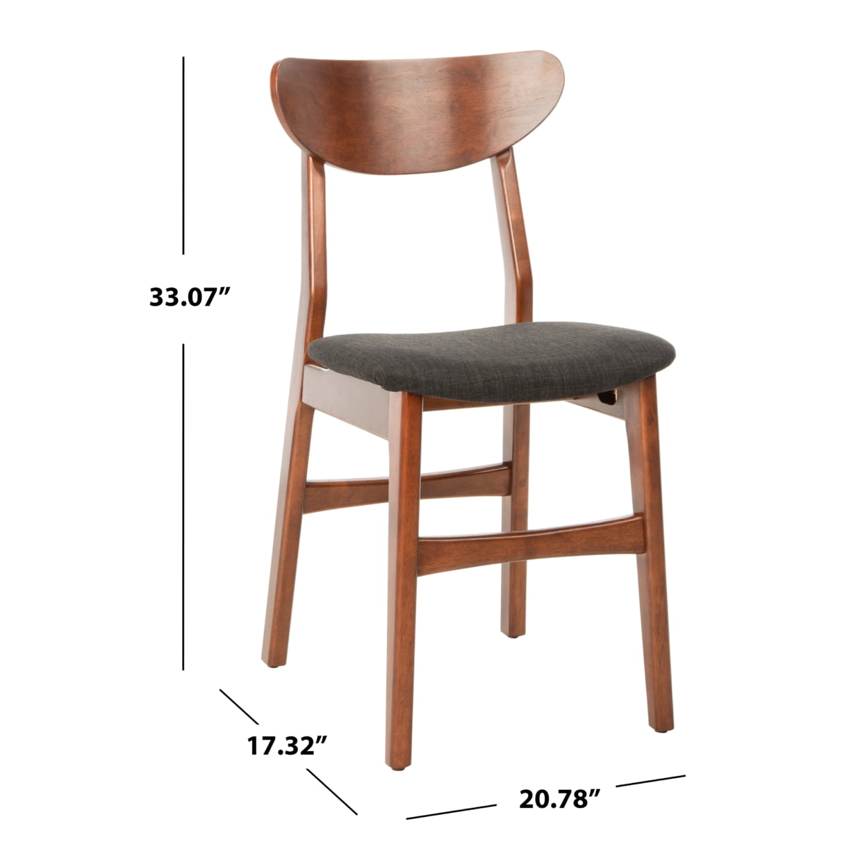 SAFAVIEH Lucca Retro Farmhouse Dining Chair, Cherry/Black, Set of 2