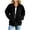 02-Black, variant on Womens Solid Color Zip Up Jacket Collared Long Sleeve Loose Corduroy Coat Fall Winter Tops with Pockets