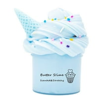 Fluffy Butter Slime Kit with Accessories for Sensory Play, DIY Crafting, Stress Relief, Non-Settling Stretchable , Creative Art Activity (1.96x1.65x1.65 inch)