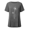 thumbnail image 4 of Femmes Tops Femmes Été Tops 2023 Femmes Mode Casual Impression Chemises Manches Courtes Tee-Tops Tunique Blouse Gris S, 4 of 4