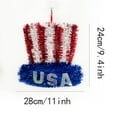 thumbnail image 3 of JeashCHAT 4th of July Patriotic Tinsel Wreath Top Hat Shape Garland Glitter Tinsel Hanging Ornaments Independence Day Memorial Day Indoor Outdoor Wall Door Hanging Decorations 9.4", 3 of 7
