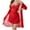 Red, variant on Zkozptok Pajamas Dress and Bathrobe for Women Lace Patchwork Backless Camisole Nightgowns Soft Home Sleepwear