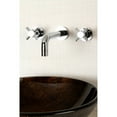 thumbnail image 2 of Kingston Brass KS8121DX Concord Double-Handle 3-Hole Wall Mount Bathroom Faucet in Polished Chrome, 2 of 7