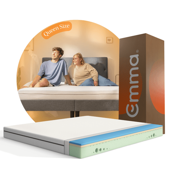Colchón Queen Size Emma Comfort Plus Memory Foam Anti Movimiento 150x190cm