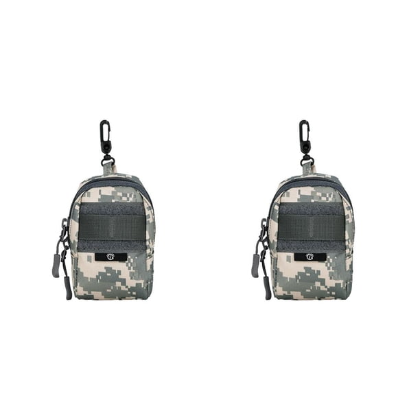 Greeniant Bolsa adjunta Bolsa enganchable al aire libre Bolsas de teléfono de camuflaje impermeables Fanny Pack Kit Accesorios de Camuflaje camuflaje gris 2piezas