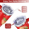 thumbnail image 5 of Strawberry1 40 Oz Tumbler with Handle Lid and Straw, Stainless Steel Double Walled Vacuum Insulated Cup, Cute Anniversary Wedding Birthday Gifts Tumbler for Women Men Friends Outdoor Indoor, 5 of 7