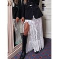 thumbnail image 4 of Women Floral Lace Maxi Skirts Sheer See Through Long Skirt Casual A Line Cover Up Beach Skirts White S, 4 of 8