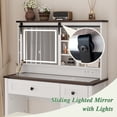 thumbnail image 6 of Semiocthome Farmhouse Makeup Vanity Desk with Cushioned Stool and Charging Station for Bedroom,White, 6 of 9