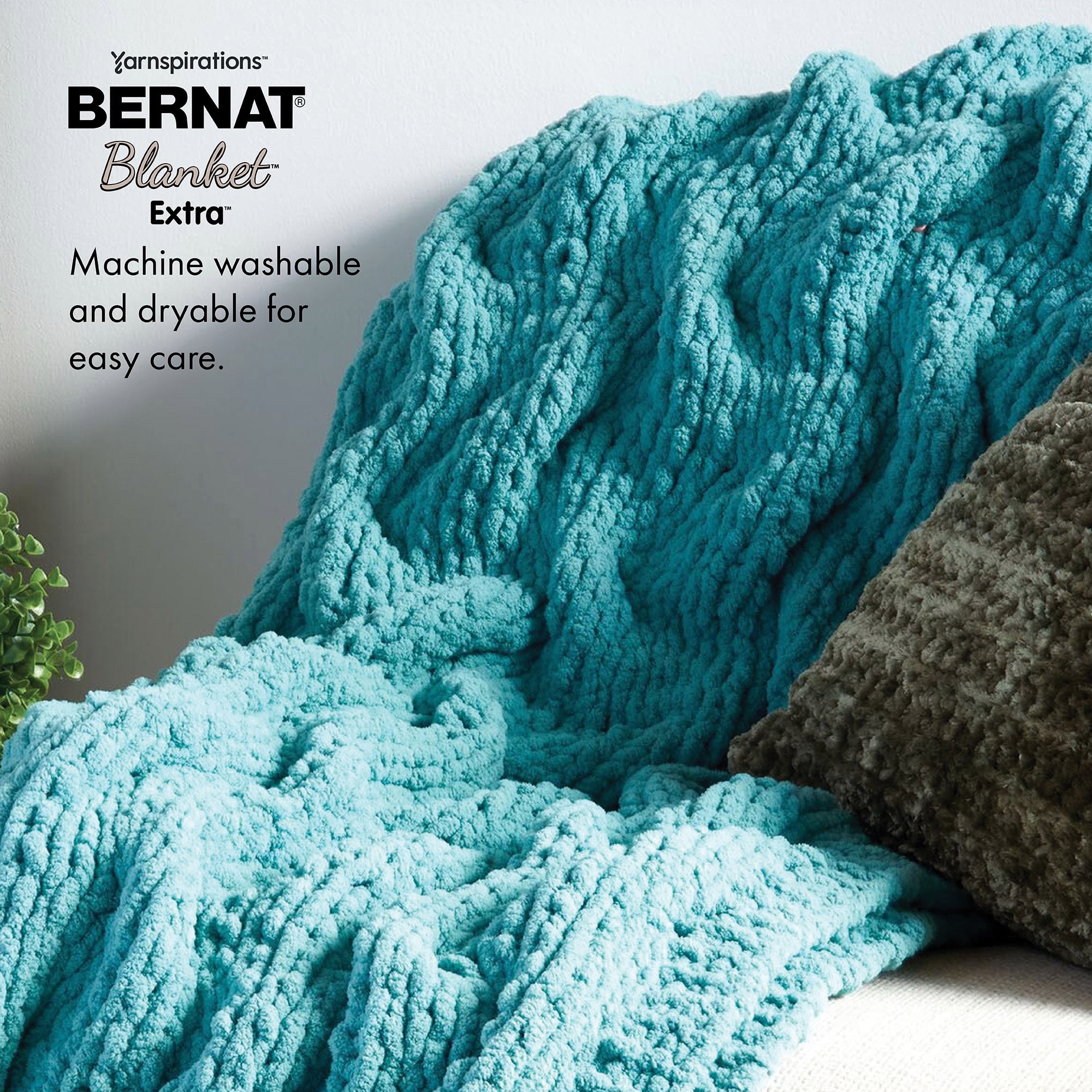 Bernat Blanket Extra Yarn, Black, 10.5oz(300g), Jumbo, Polyester 