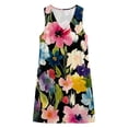 thumbnail image 7 of QUNYINEY Floral Womens Sundresses Casual Beach Sleeveless A Line Mini Tank Dress with Pockets Loose Fit V Neck Dresses, 7 of 7