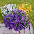 thumbnail image 4 of MAMOWEAR 14.3” Artificial Plastic Purple Violet Outdoor Bouquet (6 Count), 4 of 6