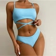 thumbnail image 2 of REORIAFEE Women's Sexy Bikini Set Swimsuit Fashionable Swimwear Two Piece Swimwear Beachwear Set Blue S, 2 of 6