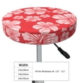 thumbnail image 4 of Balery Red Hibiscus Flower Velvet Round Bar Chair Cushion Cover Adjustable, Protects From Scratches And Stains, Soft & Washable Ideal For Wooden And Metal Stools - 14 Inch, 4 of 7