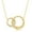 Gold-Plated, variant on Interlocking Circle with Simulated Diamond CZ 16+2” Necklace Silver/14k Gold Plated Sterling Silver Valentines Jewelry for Women or Teens-Gold