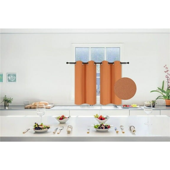 2PC Kitchen Grommet Thermal Blackout Window Tier Short Curtain Panel 30"x36" K30