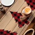 thumbnail image 4 of Christmas Tree Table Runner 72 Inches, Red Black Buffalo Plaid Brown Rustic Wooden Bed Runner Dresser Scarves Tabletop for Indoor Outdoor Parties/Ceremony/Banquet, 14" x 72", 4 of 8