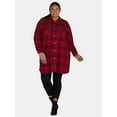 thumbnail image 2 of Terra & Sky Women's Plus Size Plaid Shirt Dress, Sizes 0X-5X, 2 of 5
