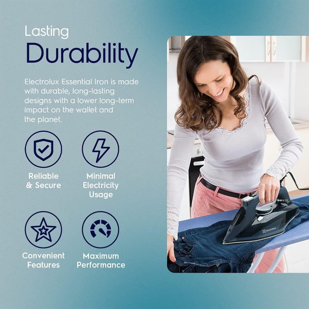 Electrolux Professional Steam Iron for Clothes Quick-Heating Clothing Iron, 1700W Blue