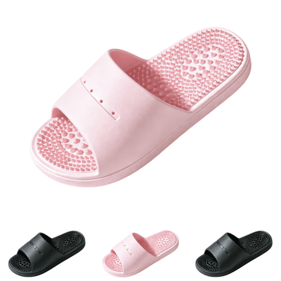 EKVAHL Slippers for Women and Men Breathable Quick Dry Shower Sandals Non-Slip Home Bathroom Bath Slippers Solid Color Massage House Shoes Pink