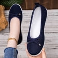 thumbnail image 2 of KIJBLAE Women's Plus Size Knit Mesh Low Cut Comfort Flats, Breathable Lightweight Slip On Daily Shoes Blue 39, 2 of 8