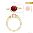 thumbnail image 5 of ANGARA Natural Semi Bezel-Set Solitaire Round 1.75 ct Ruby Bypass Ring in 14K Yellow Gold for Women (Size-7.5mm) | July Birthstone, Birthday, Anniversary, Jewelry Gift for Women | Natural Ruby Ring, 5 of 10