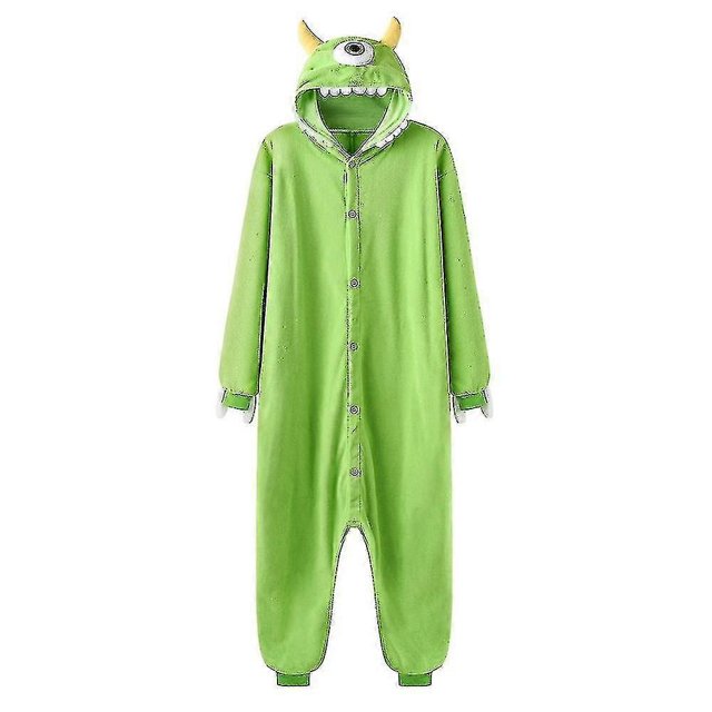 Mono de dibujos animados unisex Sully Mike Kigurumis para parejas, mono de invierno divertido y lindo para estar en casa, mono de animales, regalo de festival, tallas S, L (165-173 cm), cuerno amari