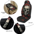 thumbnail image 6 of Xixirimido 5Pcs Car Seat Covers & Seatbelt Covers & Center Console Cover Set Universal Auto Accessories Fit for SUV Sedan Van Truck Leather Front Seat Cover, Red Roses & Skull, 6 of 8