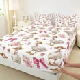 thumbnail image 6 of jejeloiu Chic Farm Goose Full Size Sheets,Pink Bowtie Bowknot Bed Sheets,Country Farmhouse Cabin Sheet Sets For Children,Ultra Soft Home Decor,4pcs, 6 of 7
