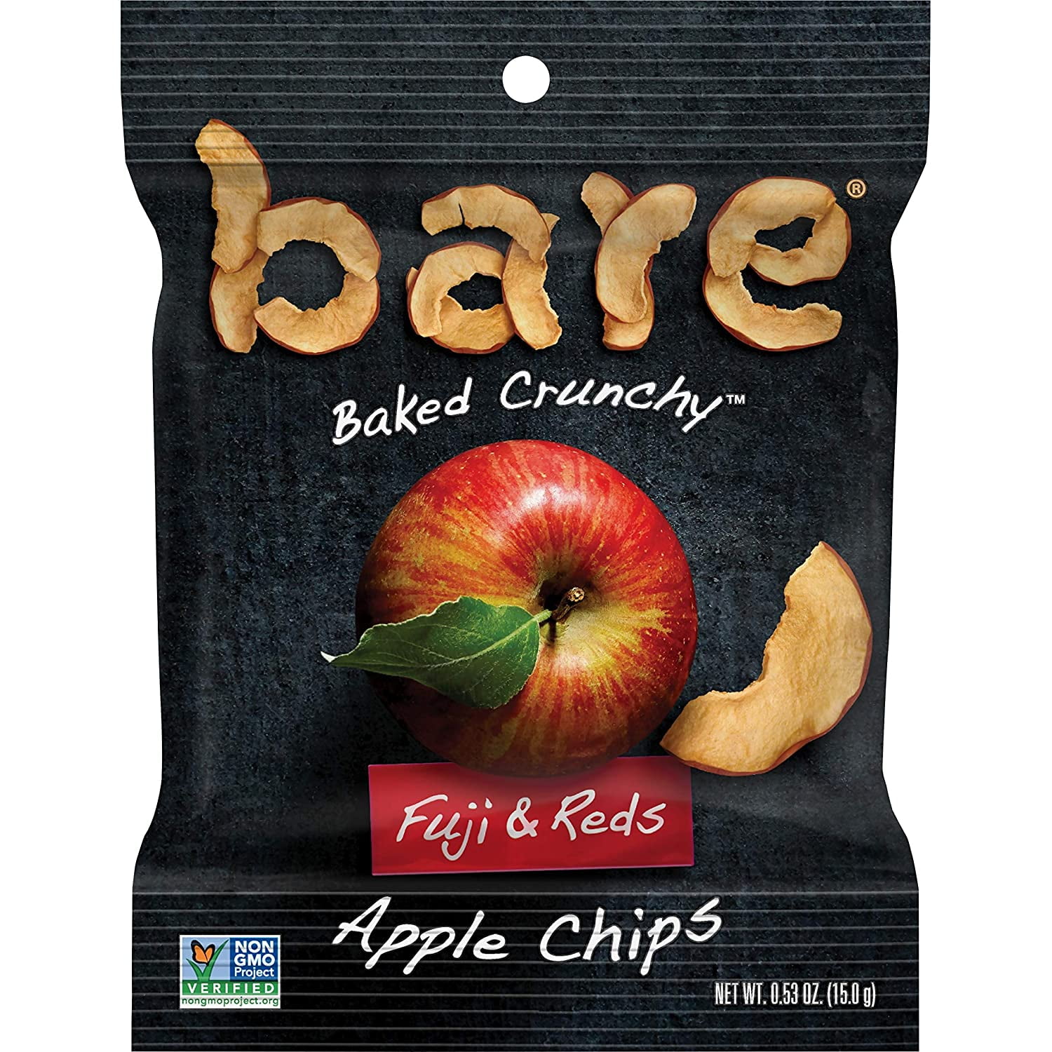 bare Baked Crunchy Apple Chips, Fujis & Reds, 0.53oz Snack Bags (16