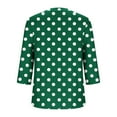 thumbnail image 5 of Plus Size Women's Casual Printed 3/4 Sleeve V-Neck Blouse Shirt Top Loose Fit Comfortable Fashionable Tunic | CSEONE,Army Green L, 5 of 9