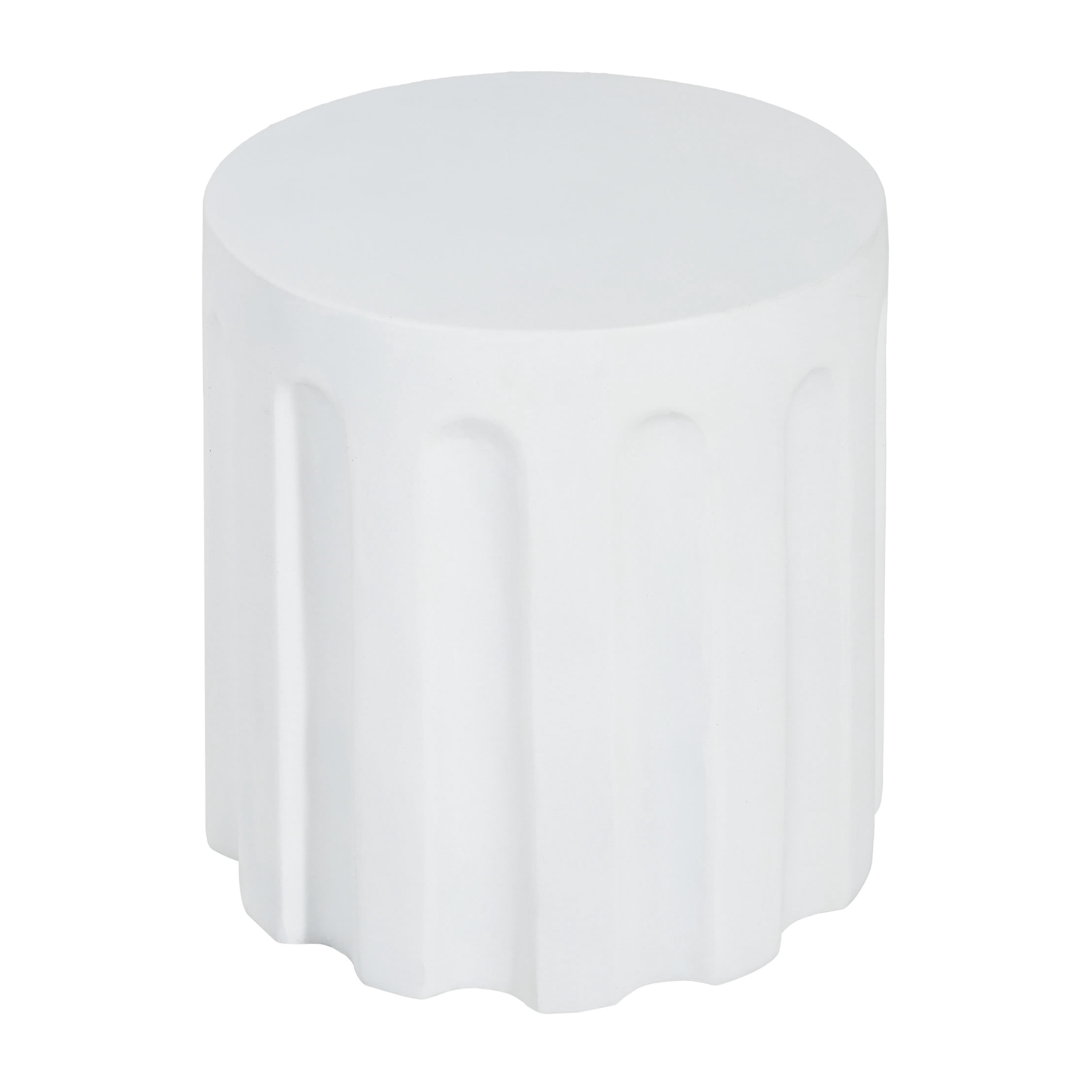 Christopher Knight Home 16" Indoor Outdoor Concrete Round Cylindrical Side Table, White