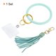 thumbnail image 3 of Pulsera de llavero Uxcell de silicona, llavero redondo de mano con borla, color cian claro, 3 of 7