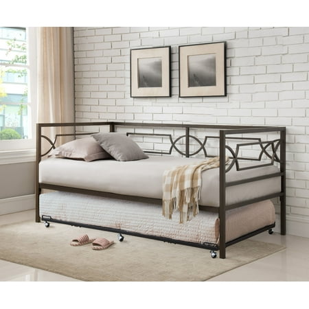 trundle bed riser pop metal headboard frame twin slats rails footboard daybed pewter vegas mattresses dialog displays option button additional