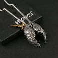 thumbnail image 4 of HZMAN Angel Wing Necklace for Men Women Stainless Steel Gothic Punk Angel Wing Rose Cross Pendant Faith Amulet Jewelry Gift, 4 of 6