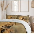 thumbnail image 6 of Ambesonne Africa Duvet Cover Sets, Savannah Lions Wilderness, 2-Queen, Cream, 6 of 7
