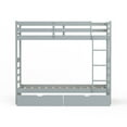 thumbnail image 4 of Plana Solid Wood Twin Over Twin Bunk Bed and Underbed Storage Drawers in Light Gray, 4 of 8