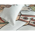 thumbnail image 4 of Ambesonne Antlers Quilted Bedspread Set 3 Pcs, Deer Head Floral Ethnic, King Size, Tan Green Teal, 4 of 5