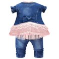 thumbnail image 2 of Peacolate 6-4Years Spring Autumn Little Girls Clothing Set 3 pcs Sets T Shirt Sequins Jacket and Jeans,Pink,6-12Months, 2 of 5
