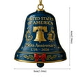 thumbnail image 7 of 250th Anniversary American Patriot Bell Ornament- Handmade Vintage-Style Metal Hanging Ornament for Christmas Tree & Home Decor, 1776-2026 Collectible Gift for Veterans Lovers,4PCS, 7 of 7