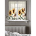 thumbnail image 5 of Yellow Sunflowers Tier Curtains 45 Inch Length,Sheer Curtains for Bedroom Living Room Window Floral in Blooms Pastoral Plants Rod Pocket Drapes Kitchen Curtains Small Half Window 27.5"x45" 2 Panels, 5 of 7