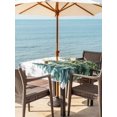 thumbnail image 2 of Outdoor Tablecloth with Umbrella Hole and Zipper, Green Christmas Tree Square Table Cloth 60x60 Inch Waterproof Tablecloth, Xmas Tree Grey Snowflake Picnic Table Cover for Patio Camping, 2 of 7