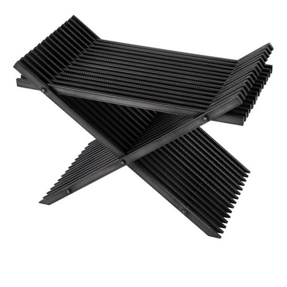 Butler Specialty Company Lucan 15.5" Iron X-Base Slatted Accent Stool - Black